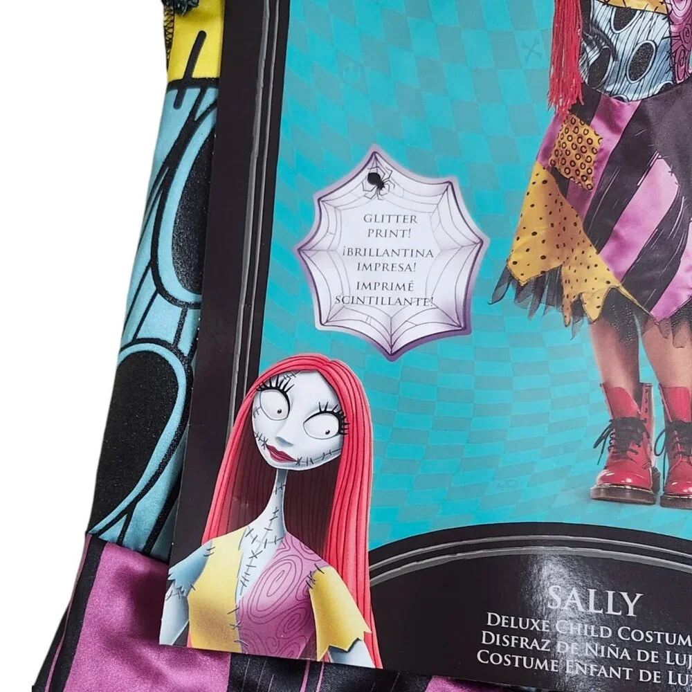 Girls Medium 7-8 Sally Deluxe Costume‎ Nightmare Before Christmas Halloween - Picture 7 of 15